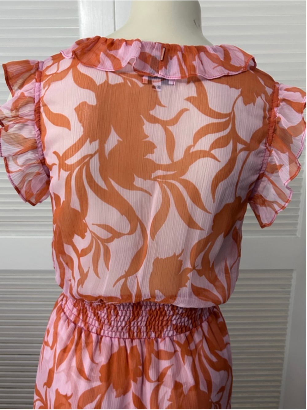 MISA Los Angeles Kidada Atlas Floral Desert Rose Ruffle Midi Dress S - Picture 8 of 13